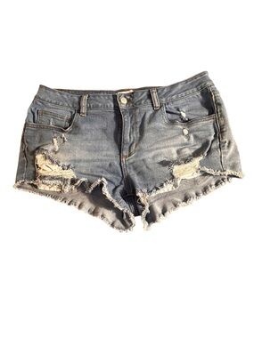 Victoria's Secret PINK Distressed Blue Denim Cutoff Booty Shorts 12
